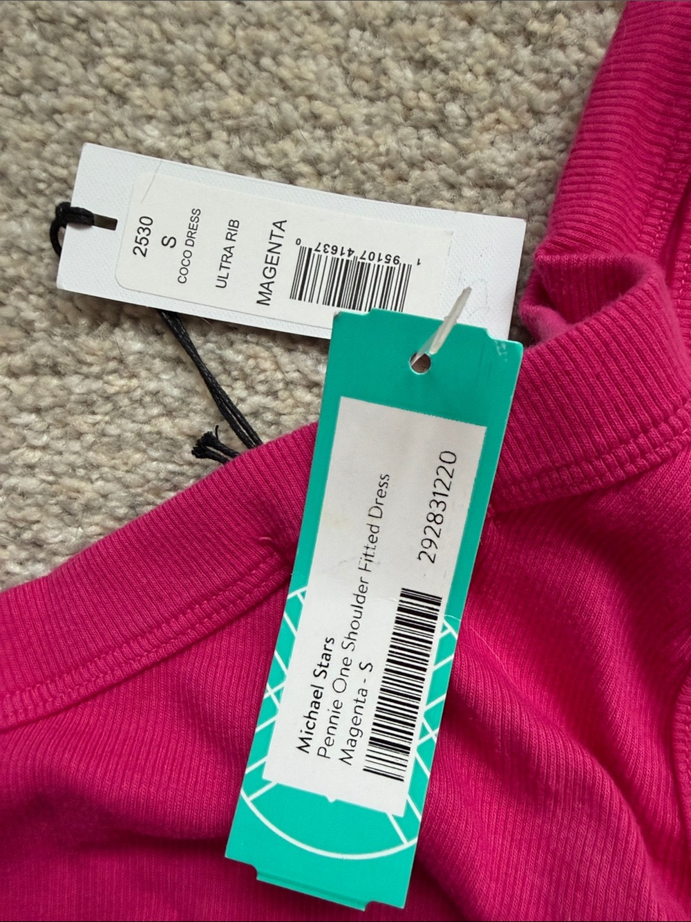 Michael Stars One-Shoulder Ruched Maxi Dress in Fuchsia - Picture 6 of 6